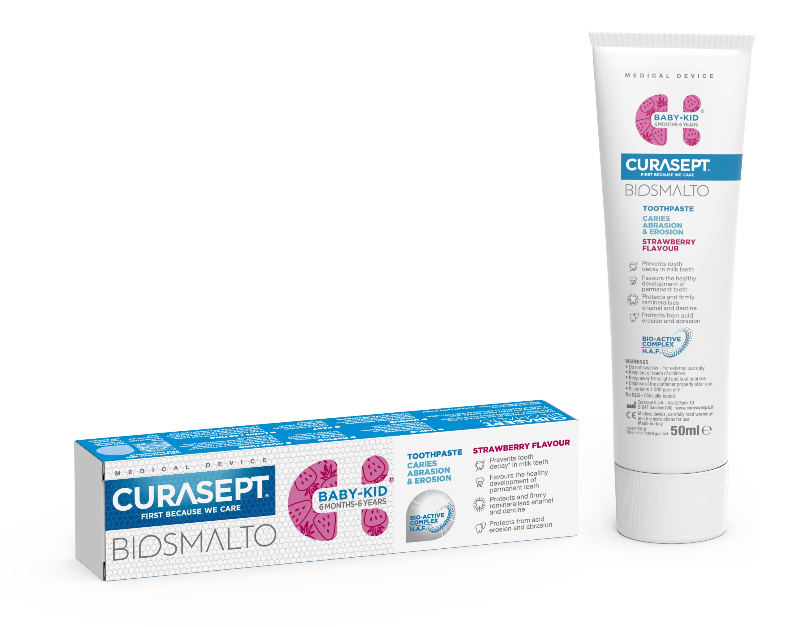 Curasept CURASEPT BIOSMALTO pasta BABY-KID – Ochrona zębów dla najmłodszych