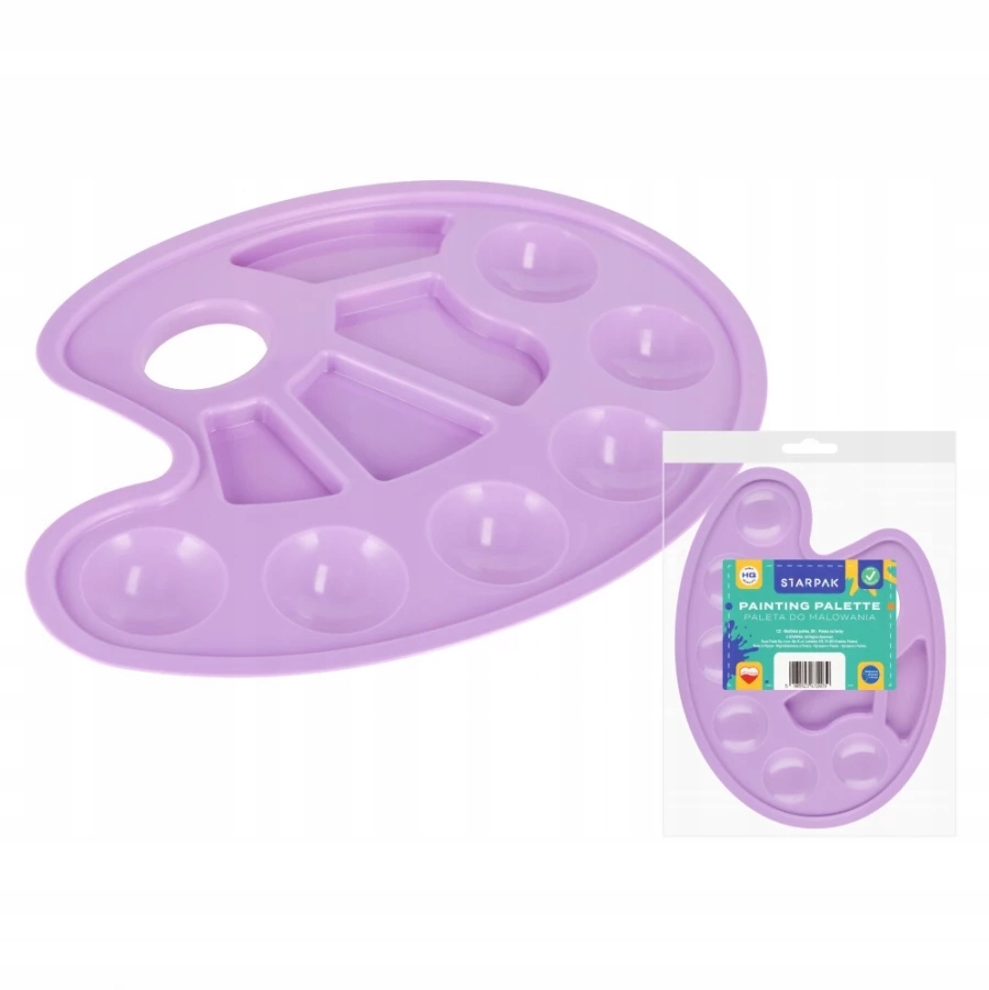 Paleta do farb owalna pastel fiolet STARPAK – Idealna dla młodych artystów