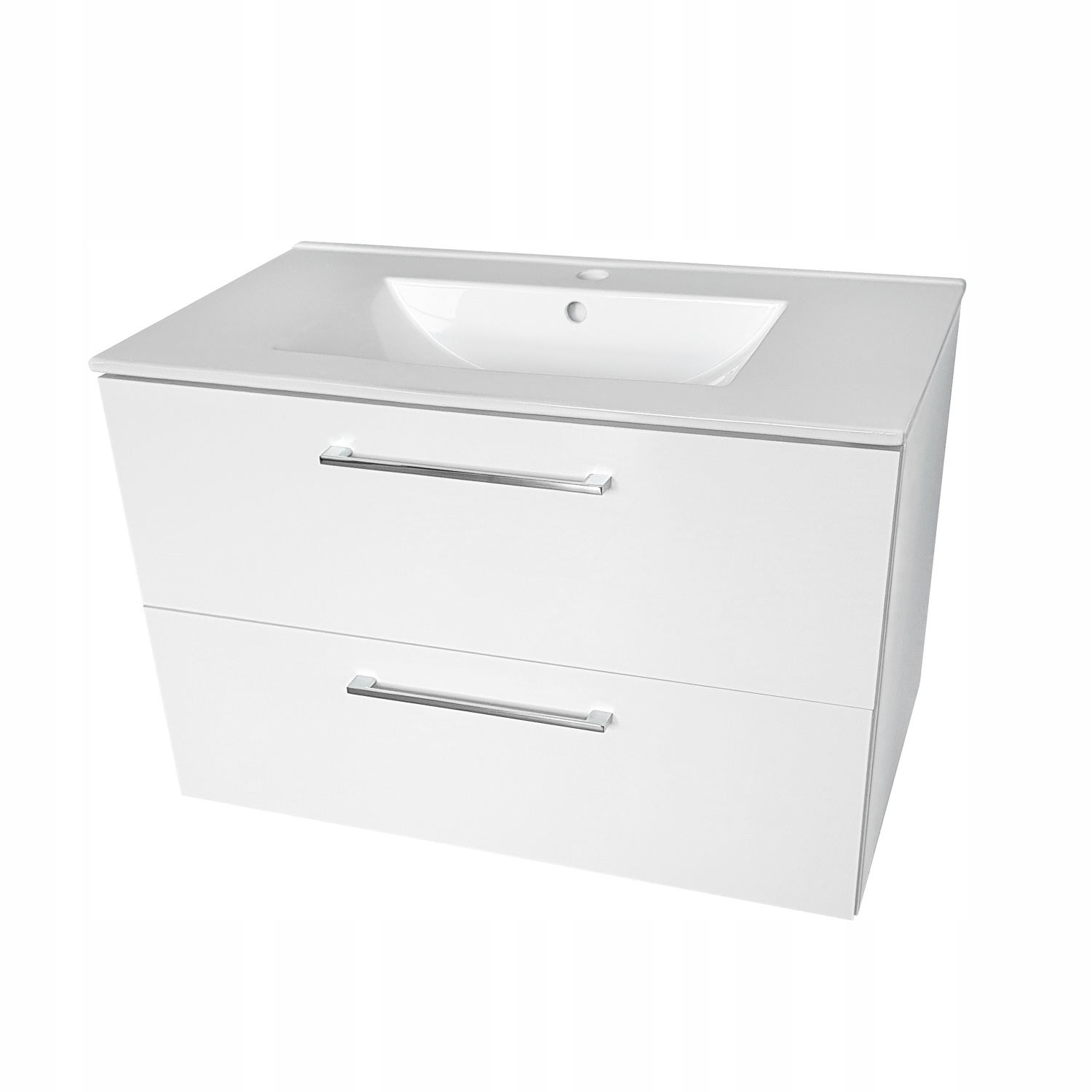 Szafka łazienkowa z umywalką 80 cm biała połysk – Elegancja i funkcjonalność w Twojej łazience