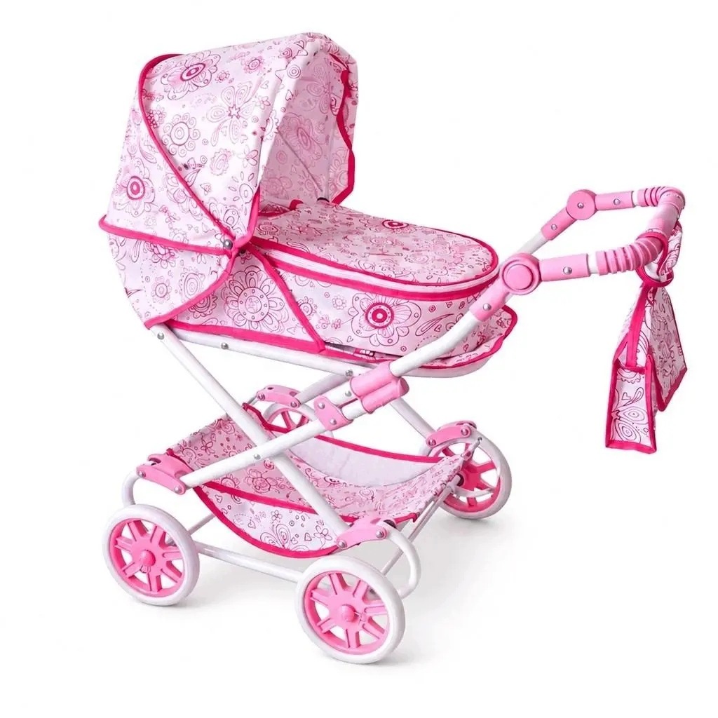 Wózek dla lalek 2w1 New Baby Monika Flowers – Idealny dla małych mam