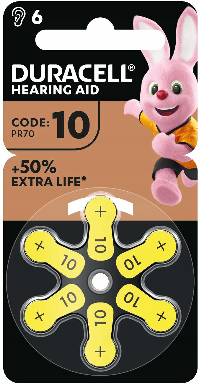 Bateria cynkowo-powietrzna Duracell ZA10 PR70 AC10 DA230 do aparatów słuchowych – Niezawodne źródło energii