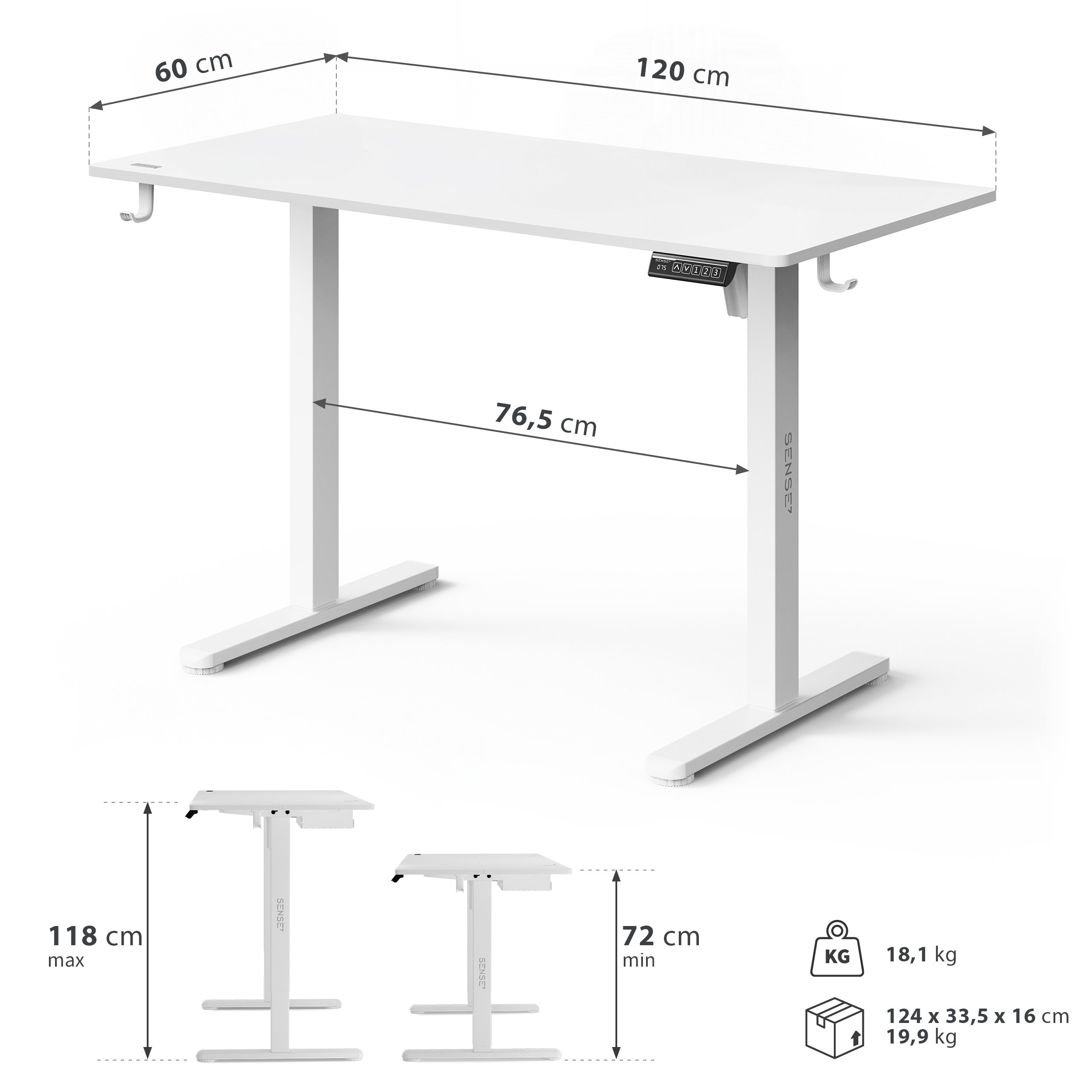 Biurko elektryczne Sense7 Nojo Light
