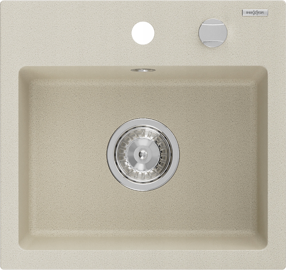 Zlewozmywak Mexen Milo granitowy 1-komorowy 435 x 410 mm, beżowy