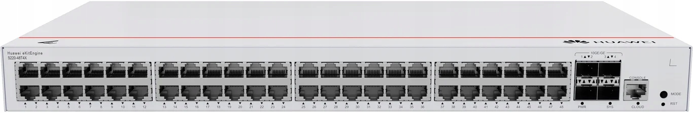 Switch Huawei eKit S220-48T4X – Wydajne przełączanie Ethernet dla Twojej sieci