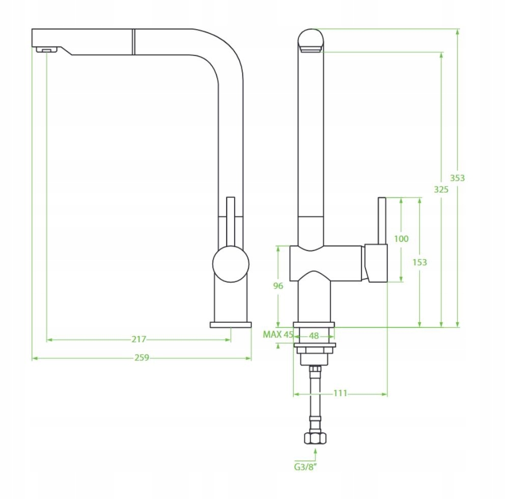 Wysokość i zasięg wylewki – idealne do dużych naczyń