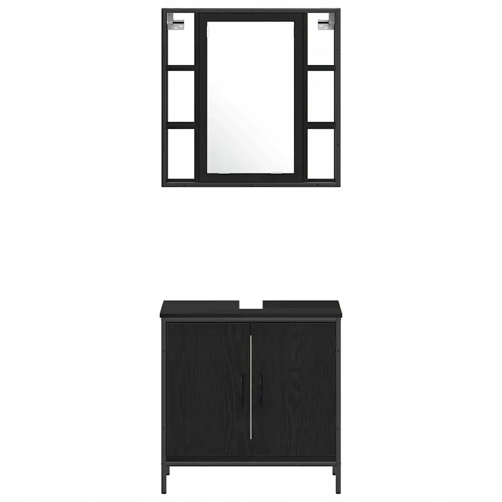 Wysoka szafka łazienkowa Czarny dąb 33x33x185.5 cm – Przechowywanie i styl w jednym