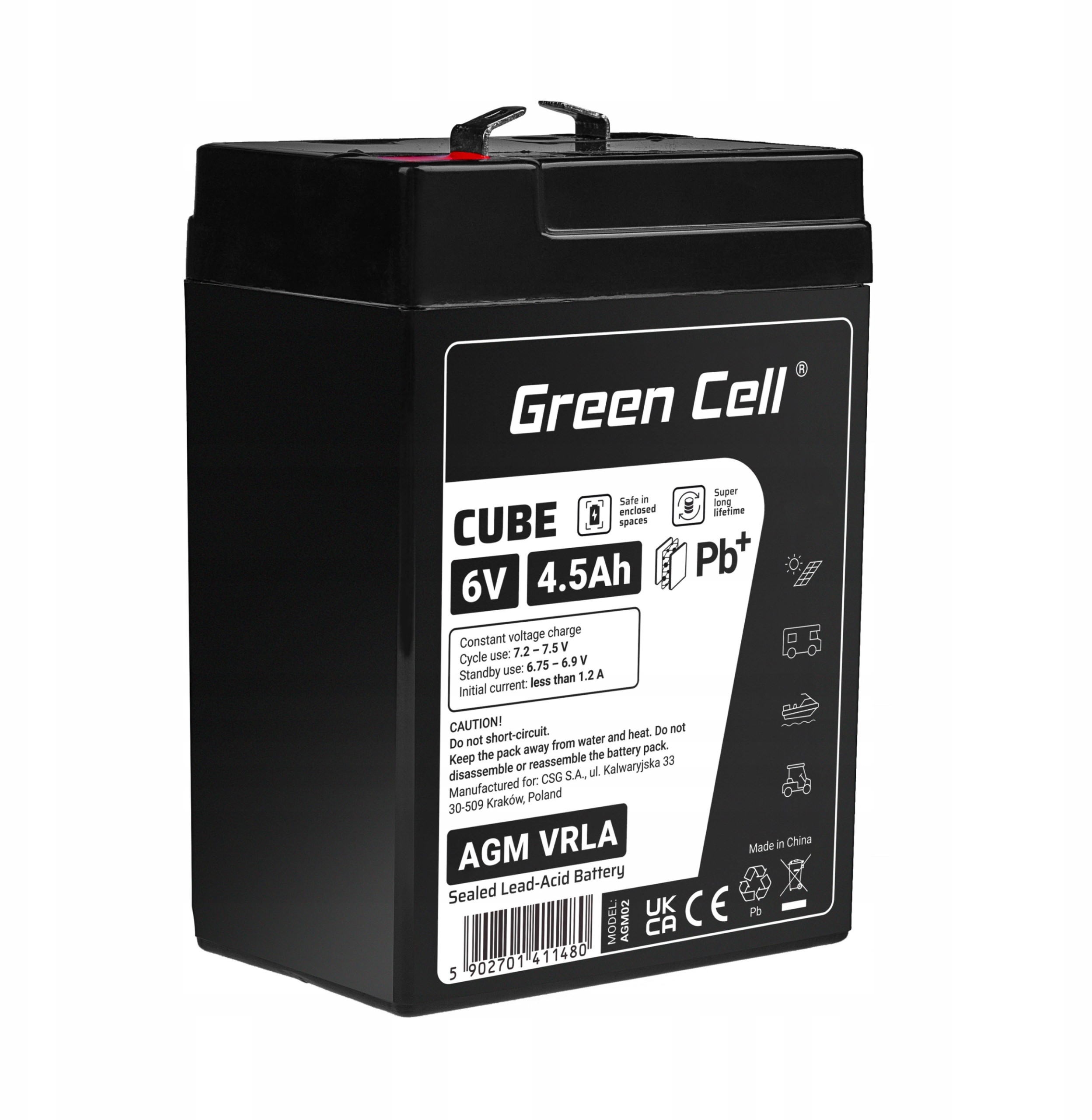 Akumulator Green Cell Cube AGM VRLA 6V 4.5Ah – Niezawodne źródło energii