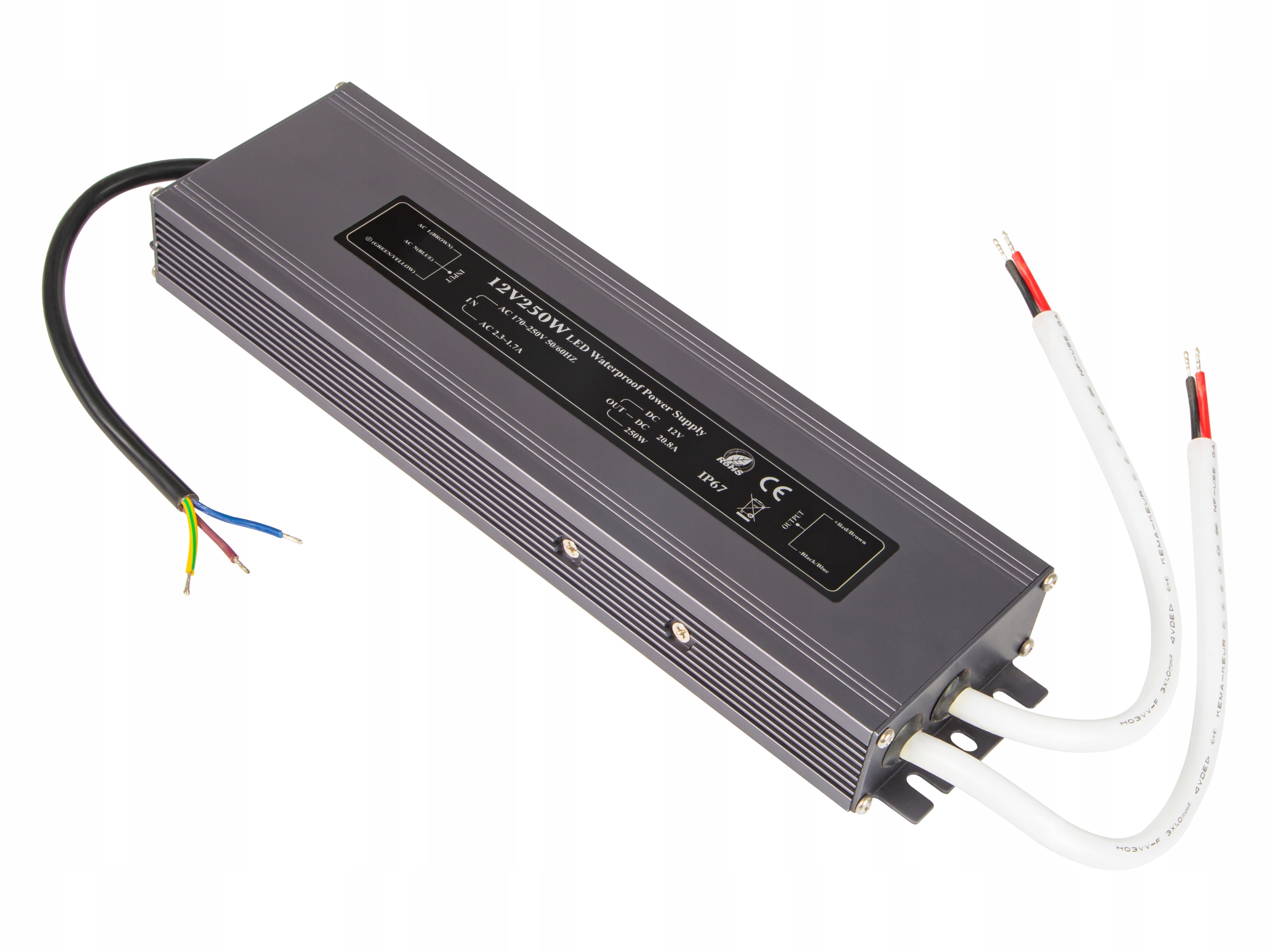 Zasilacz do systemów LED 12V 21A 250W IP67 – Idealne rozwiązanie dla Twojego oświetlenia