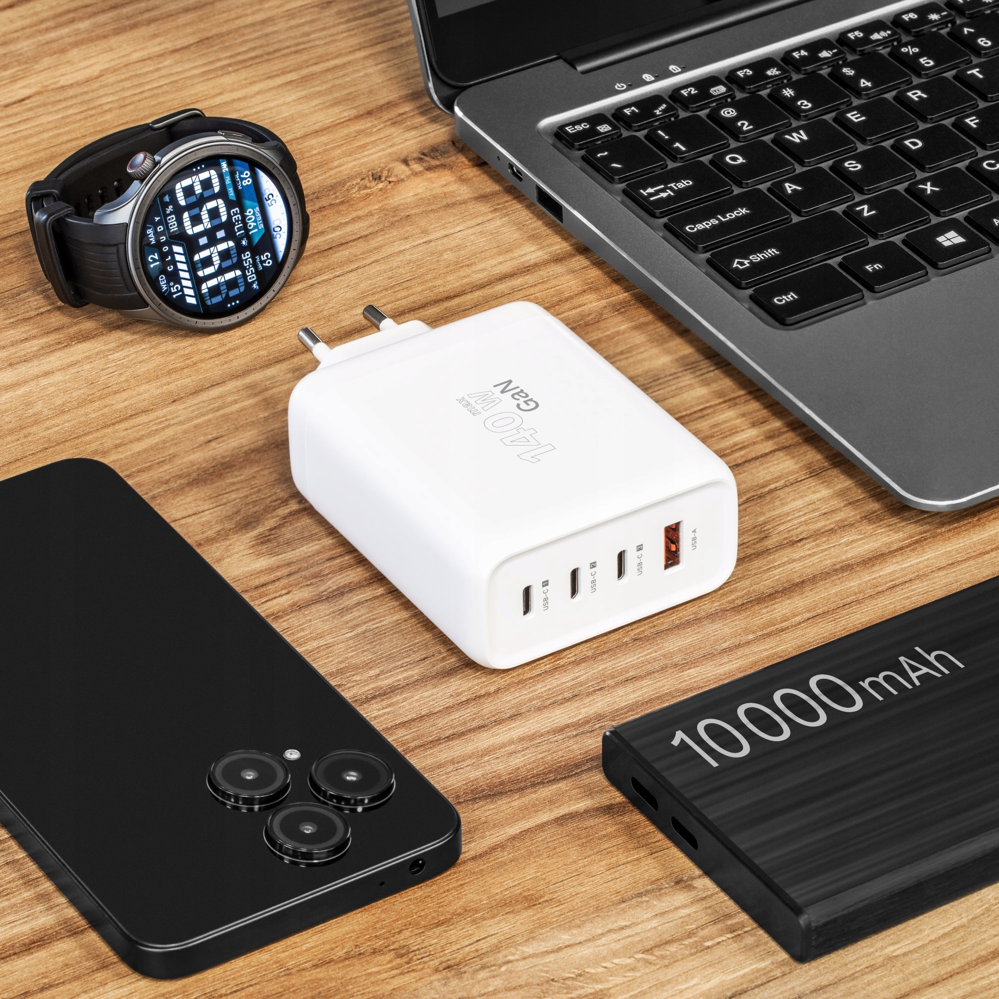 Maksymalna moc 140 W – Idealna do laptopów i urządzeń mobilnych