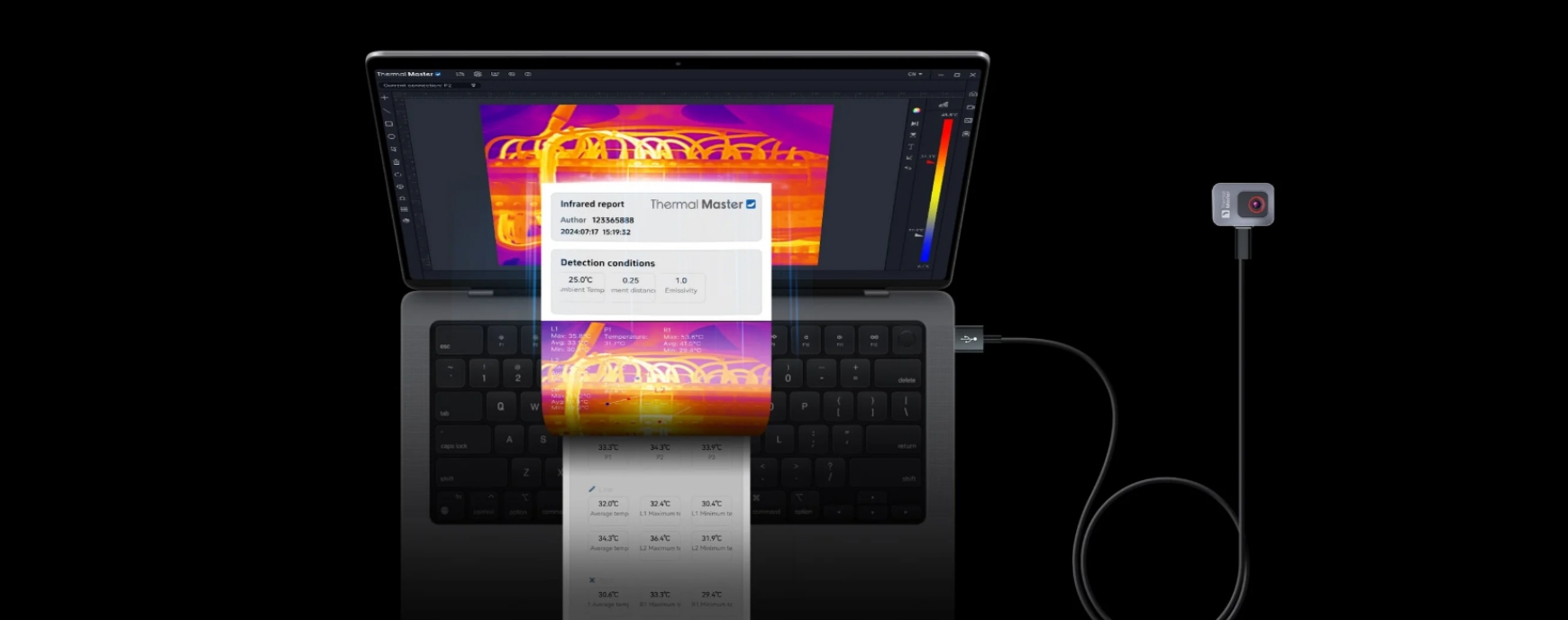 Wysoka rozdzielczość obrazu termicznego 256x192