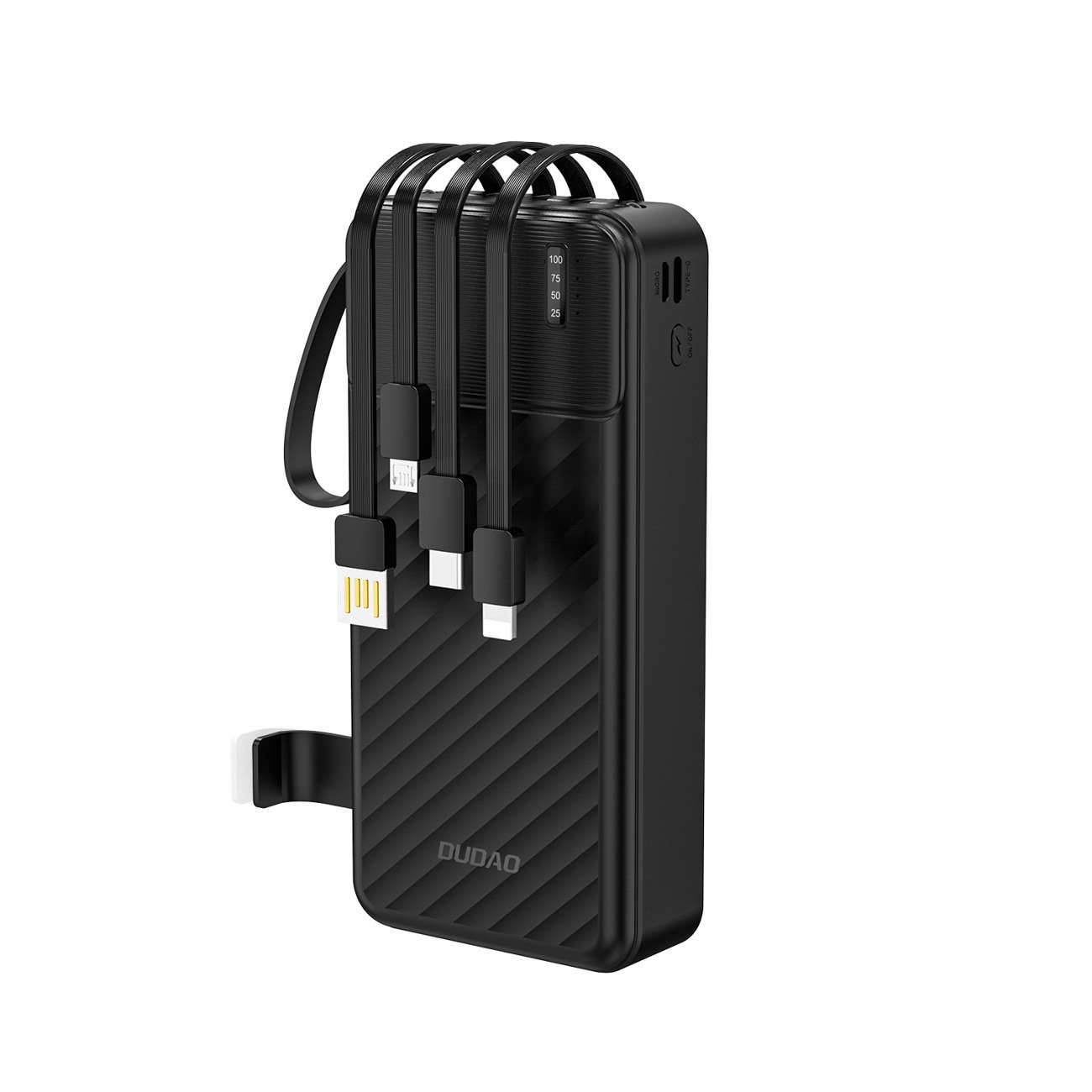 Wbudowane kable USB-A, USB-C, Lightning i micro USB