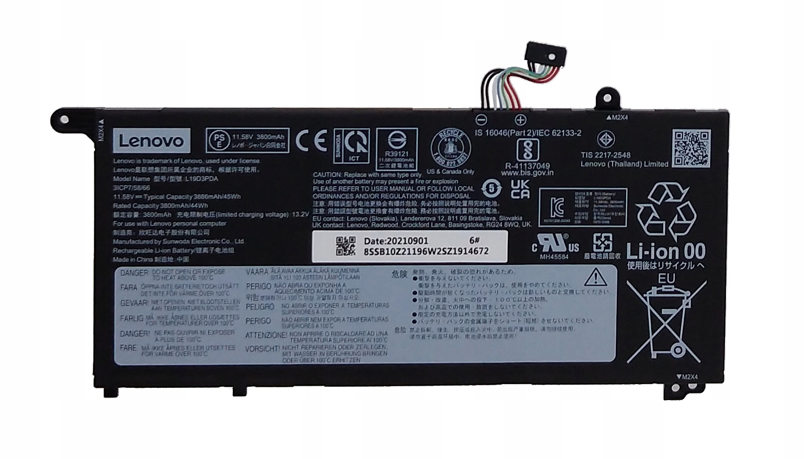 Bateria Lenovo FRU TP1415 SD/A L19D3PDA – Wydajność i niezawodność dla Twojego laptopa