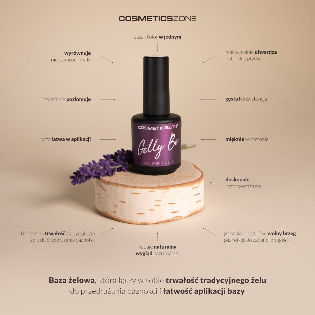 Cosmetics Zone Baza żelowa Gelly BE Barley Pink Marka Cosmetics Zone