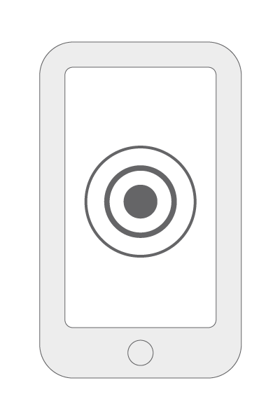 Ikona biała touchscreen