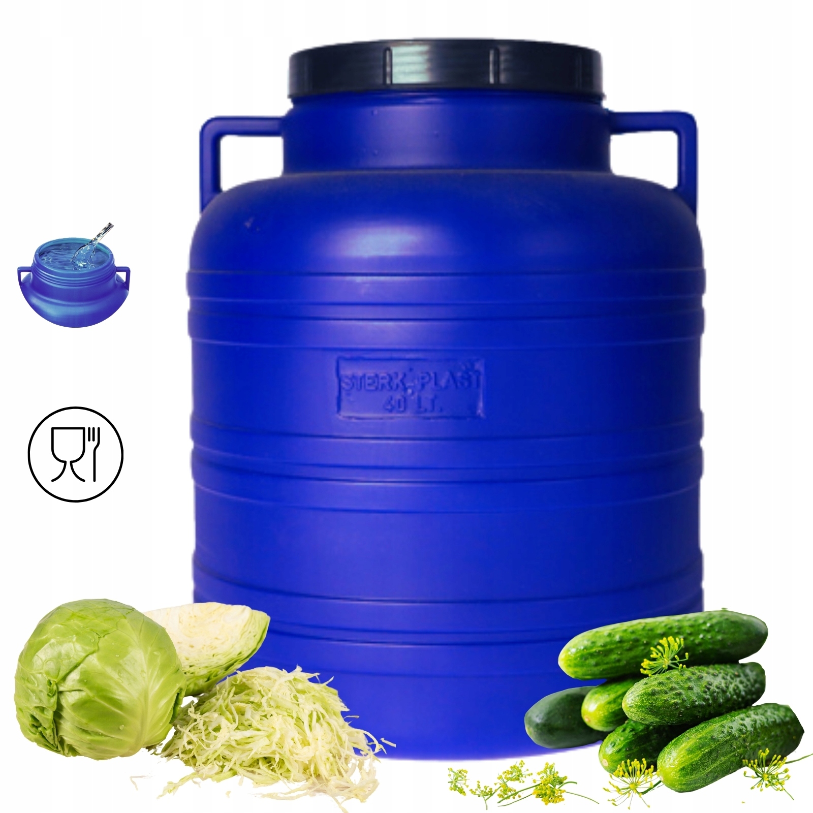 Prymus BECZKA PLASTIKOWA 40 L DO KISZENIA KAPUSTY NA WODĘ DESZCZÓWKĘ OGÓRKI – Idealny wybór do kiszenia