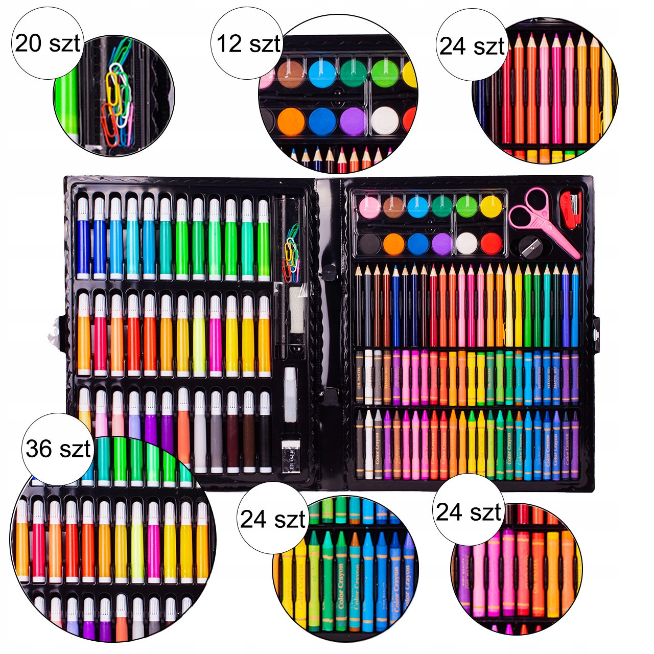 Zestaw Plastyczny do Malowania 150 Elementów – Kreatywność na Wyciągnięcie Ręki