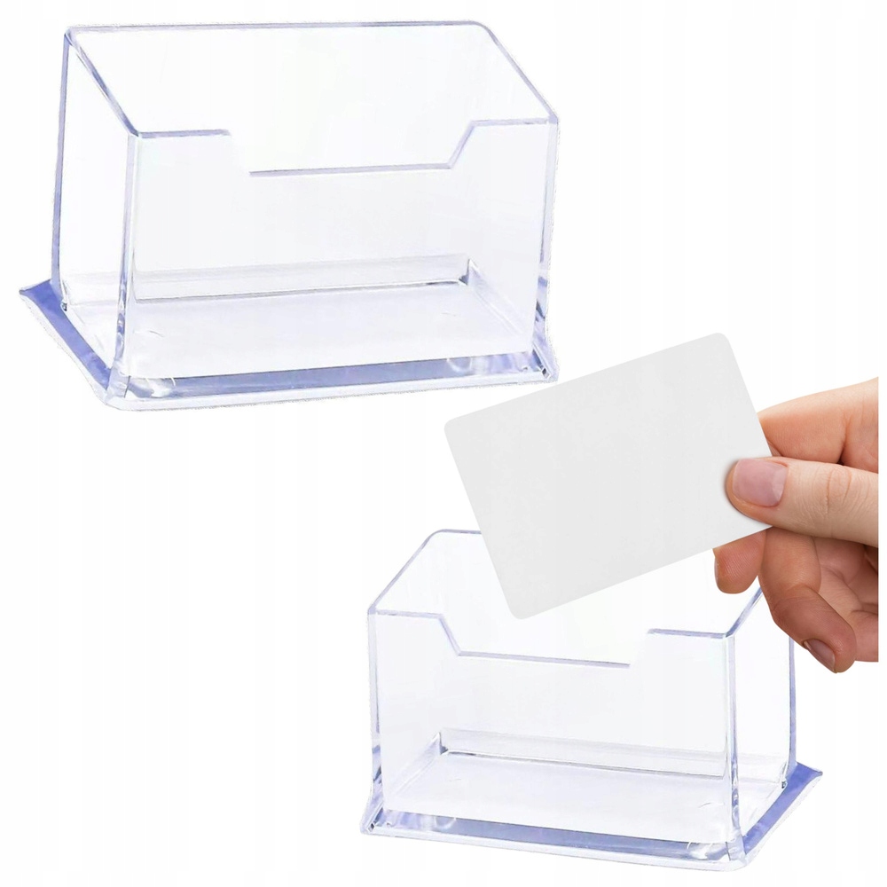 Pojemnik Na Wizytówki Przeźroczysty Transparentny Plastikowy 11cm – Idealne rozwiązanie dla Twojego biura
