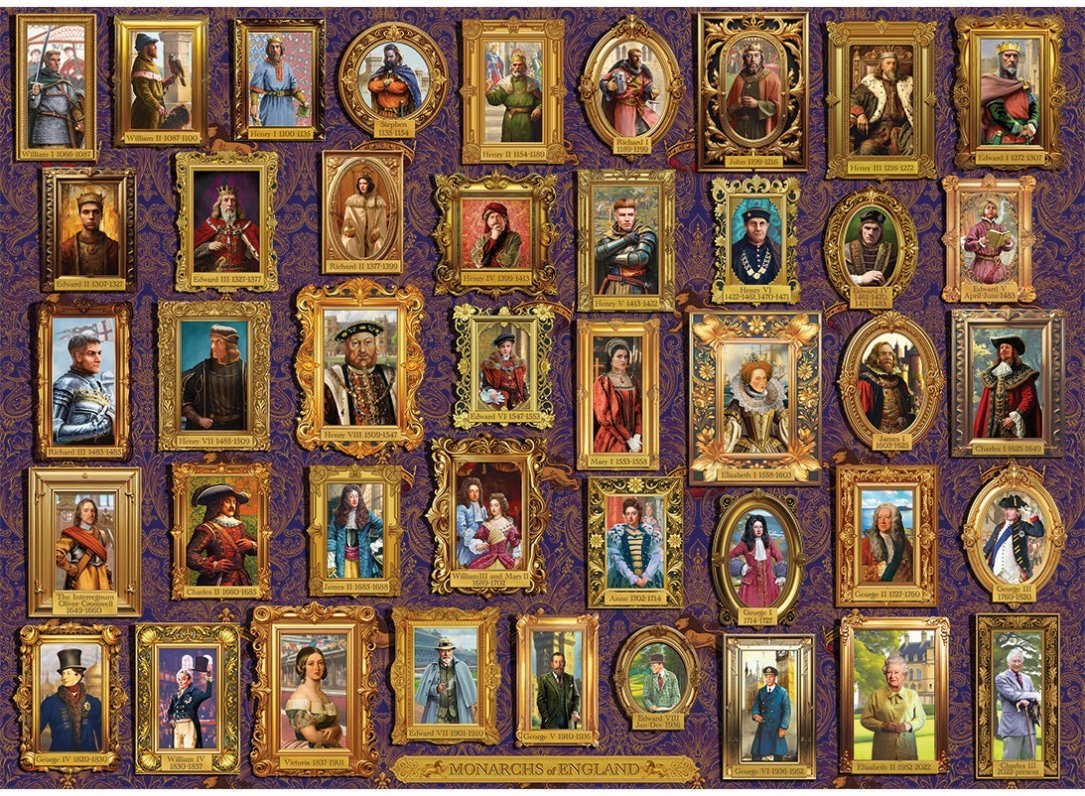 Puzzle 1000 Władcy Anglii – Doskonała zabawa dla całej rodziny