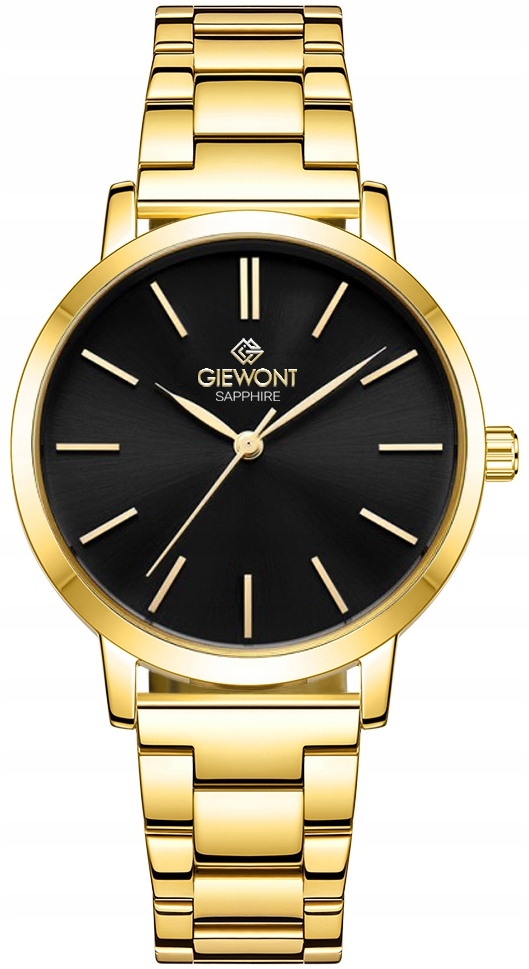Zegarek Damski Giewont Sapphire Złoto Czarny GW2360-B3 – Elegancja na każdą okazję