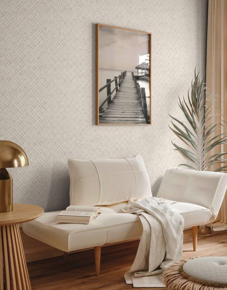 Tapeta WALLPAPER 395052 CREAM ROMBAI – Elegancja i nowoczesność w Twoim wnętrzu
