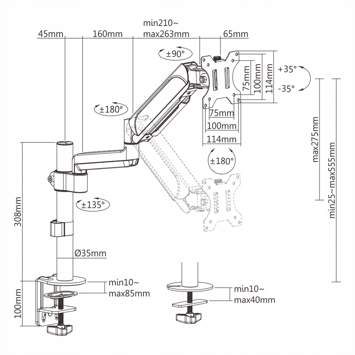 Kompatybilność z VESA 75 i VESA 100