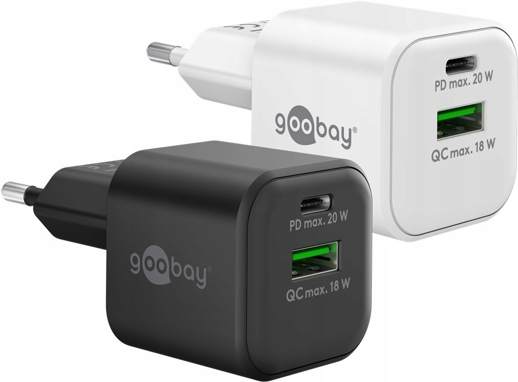 Podwójna szybka ładowarka USB-C PD GaN (20 W) biały – Idealne rozwiązanie do ładowania