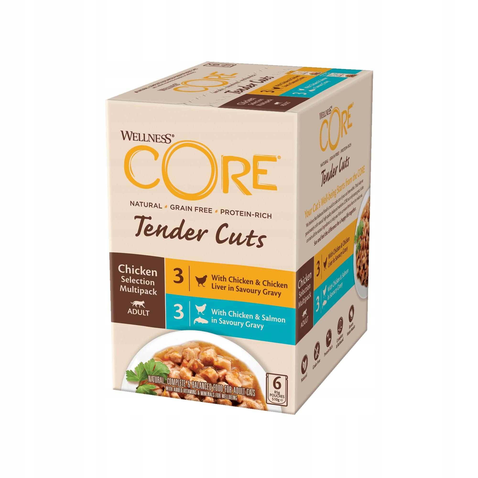 Wellness Core Tender Cuts Chicken Selection Multipack – Doskonała karma dla dorosłych kotów