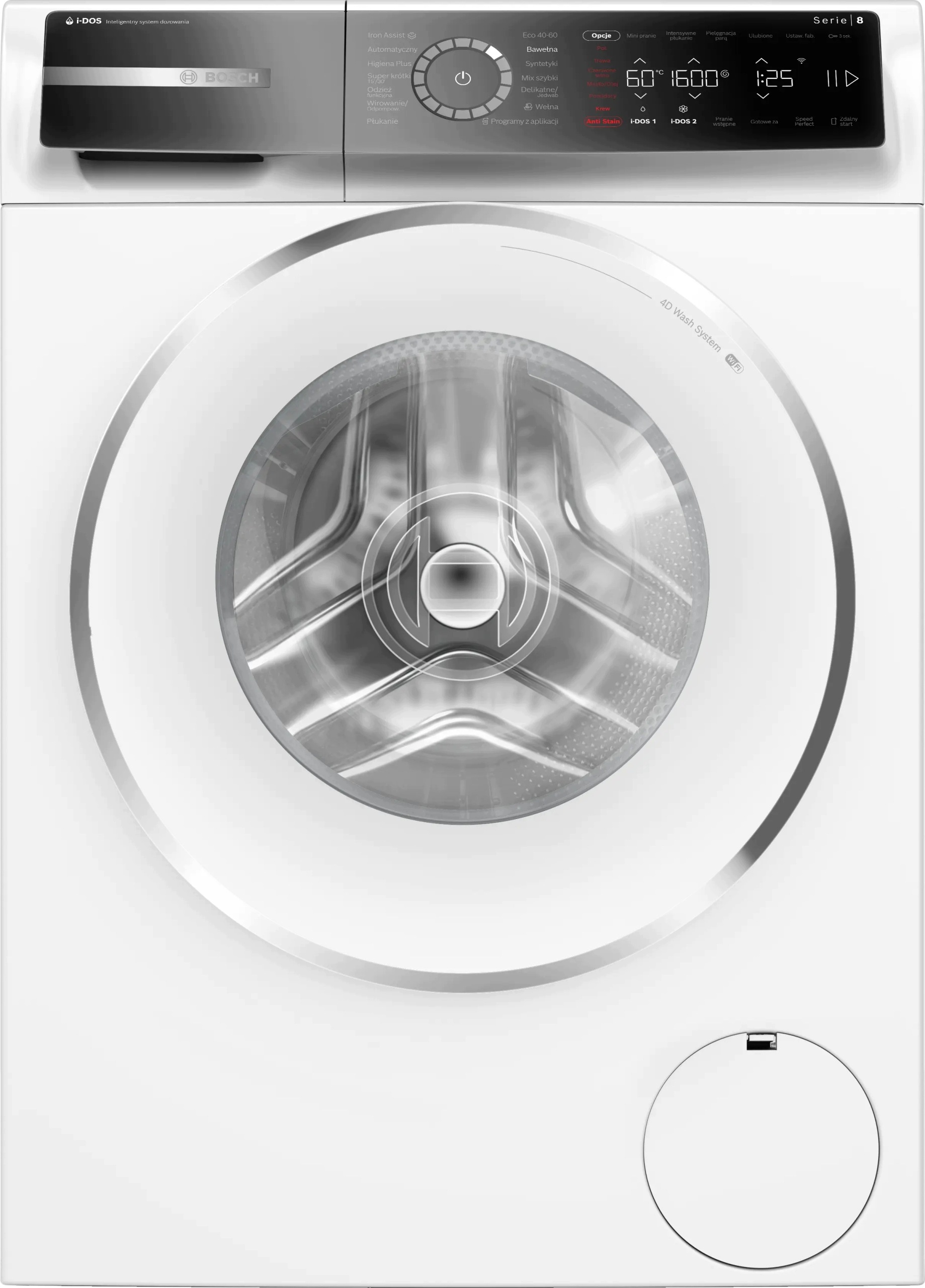 Bosch Pralka WGB256A9PL Serie 8 10kg, i-DOS – Doskonała wydajność prania