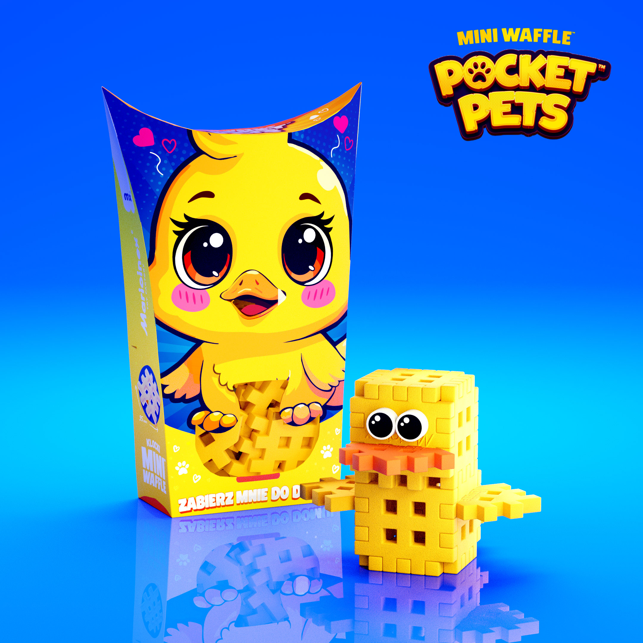Klocki wafle mini PocketPets Kaczka 07160 – Kreatywna zabawa dla dzieci