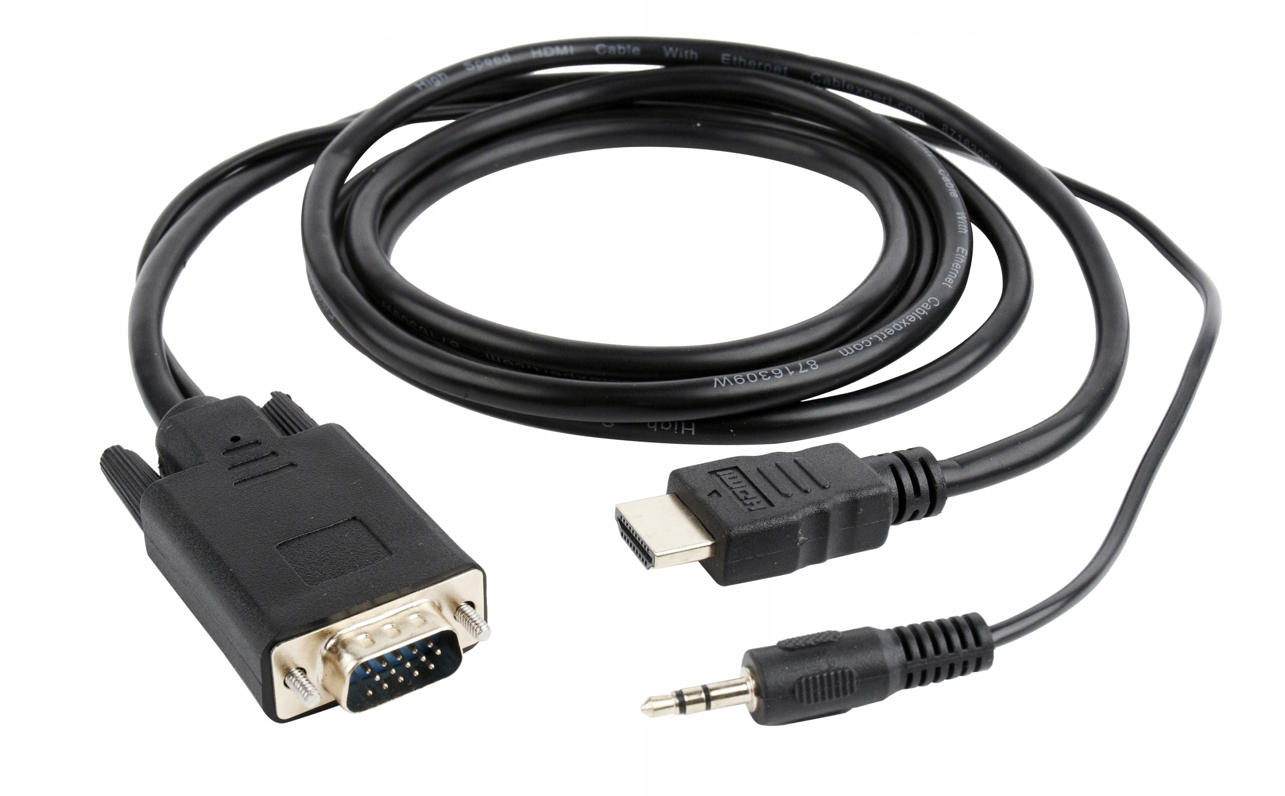 Kabel HDMI - D-Sub (VGA) + Jack 3.5mm czarny – Idealne połączenie dla Twojego sprzętu