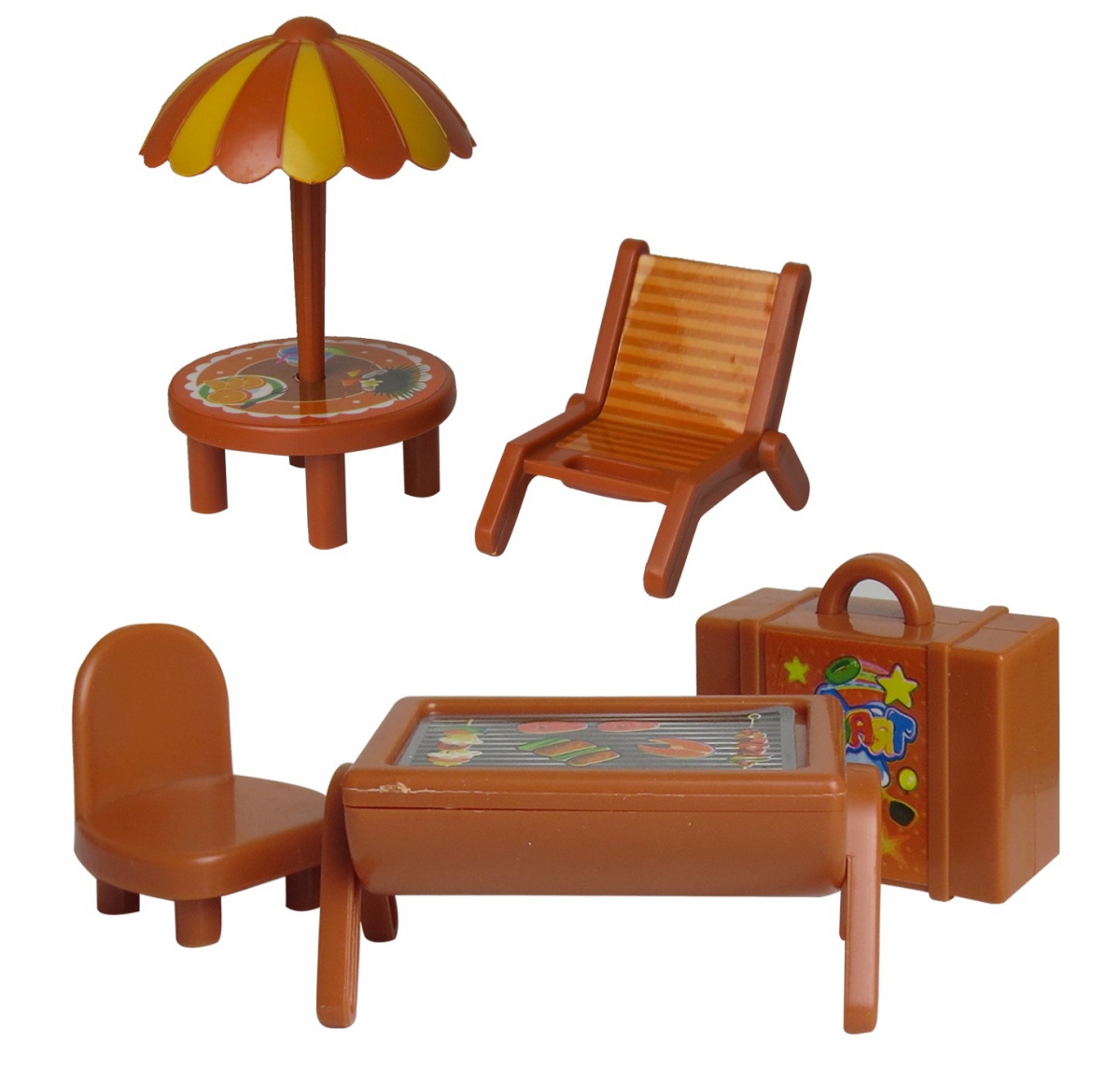 Zestaw mebelków i akcesoriów dla lalek