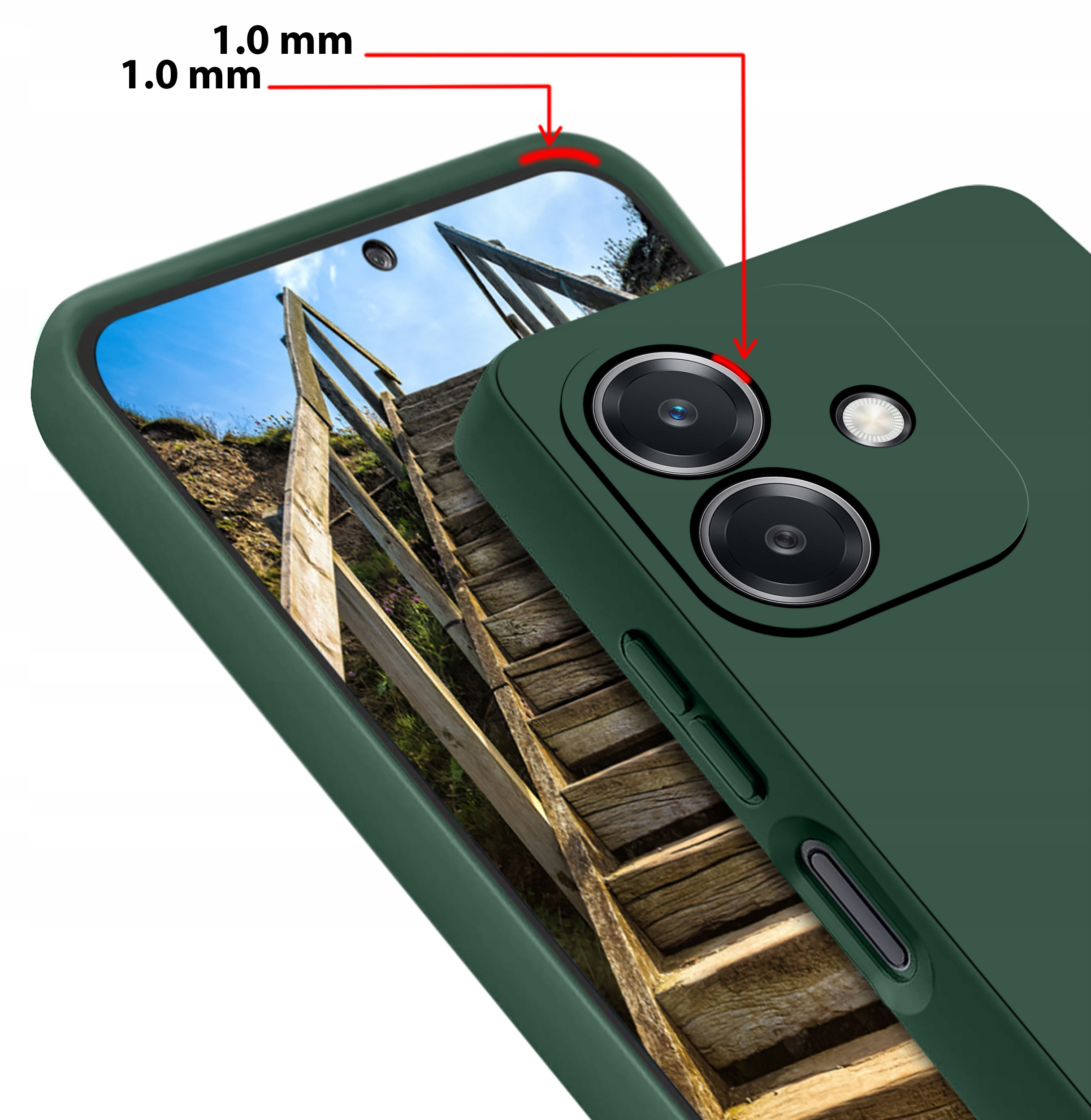 Podwyższone ranty krawędzi dla lepszej ochrony ekranu