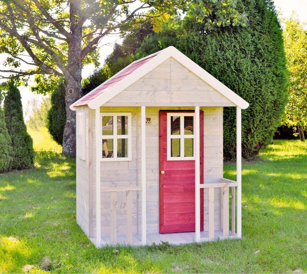 Wendy Toys Drewniany domek do zabawy w lisa w kolorze czerwonym – Idealna przestrzeń do zabawy dla dzieci