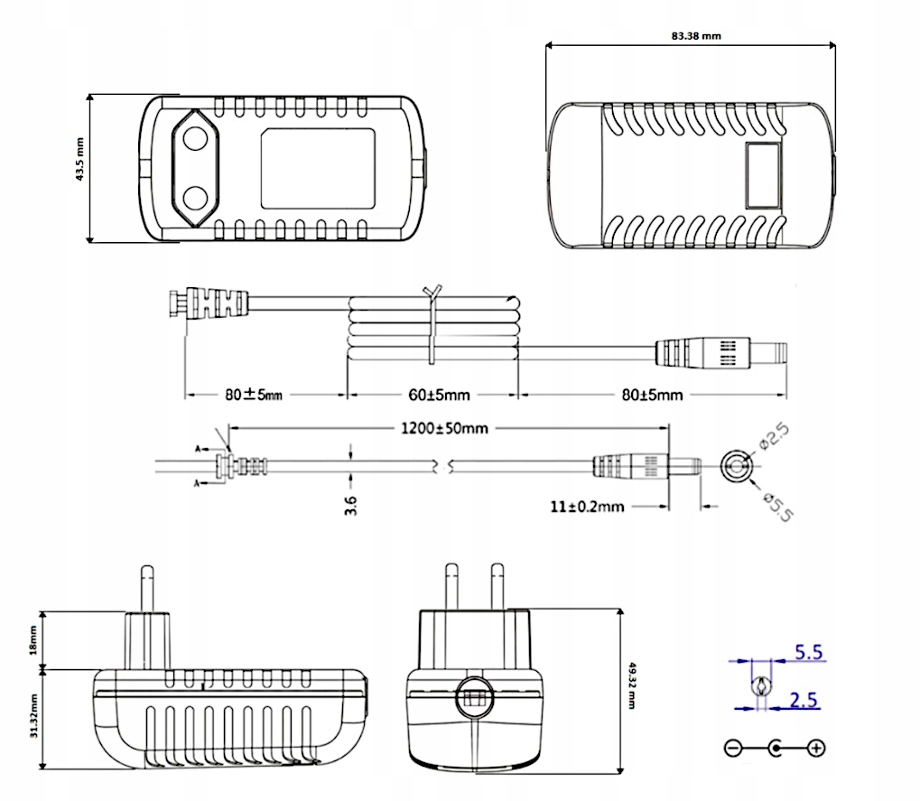 Wtyczka 2.5x5.5 – szeroka kompatybilność z różnymi urządzeniami