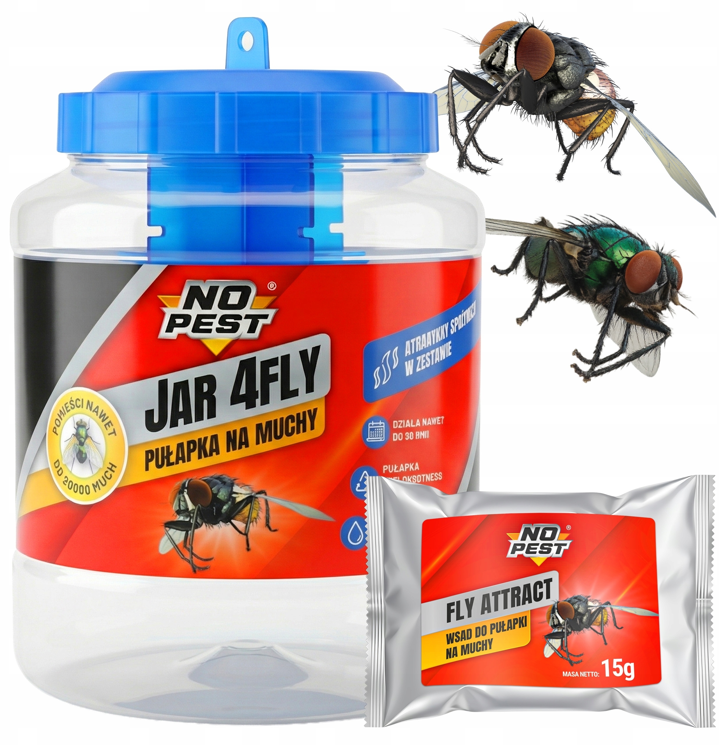 Pułapka na Muchy Osy Meszki Muszki z Wabikiem 'Jar 4Fly' 1,7L – Skuteczna ochrona przed owadami