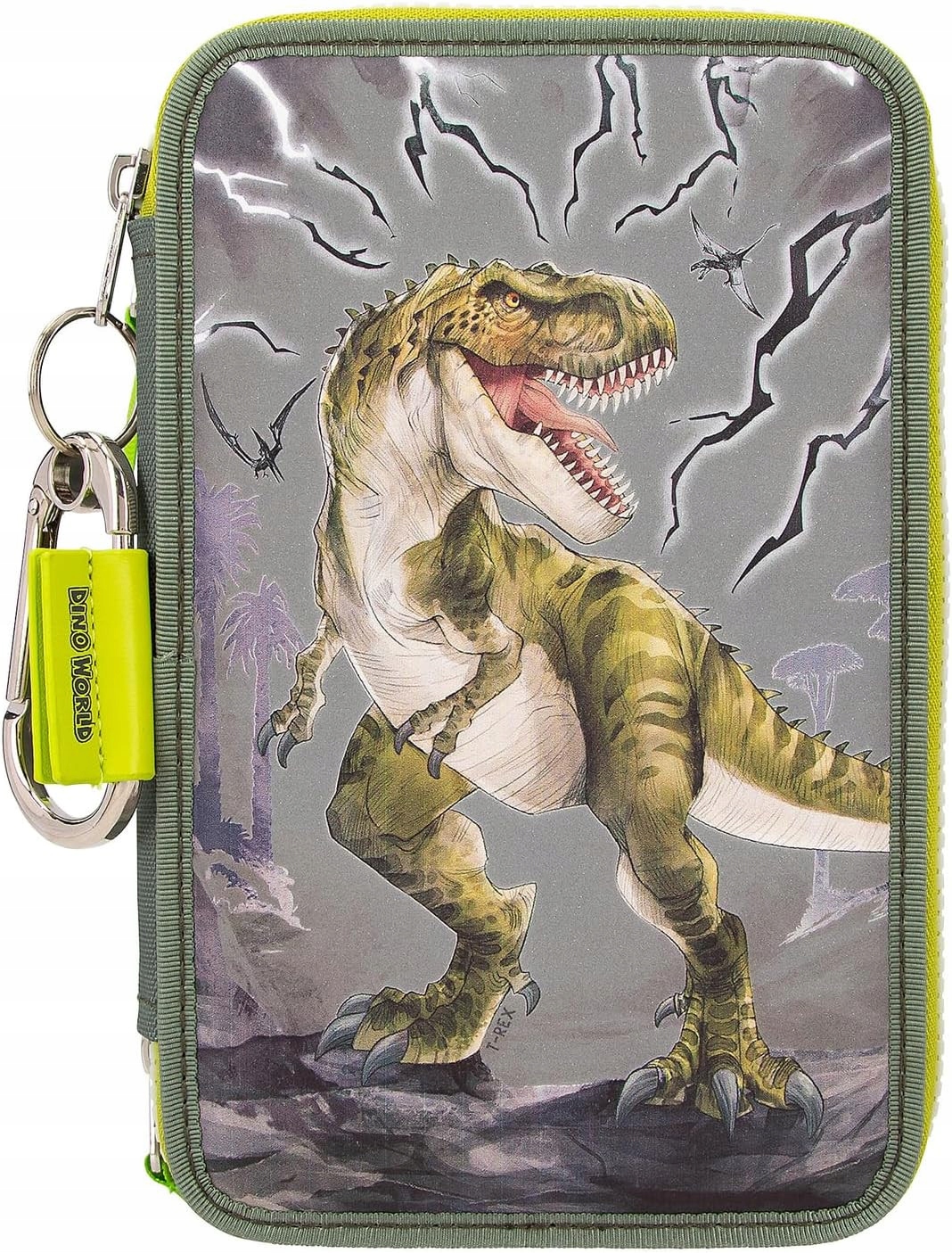 Dino World REFLECTOR - Potrójny piórnik dla małych artystów