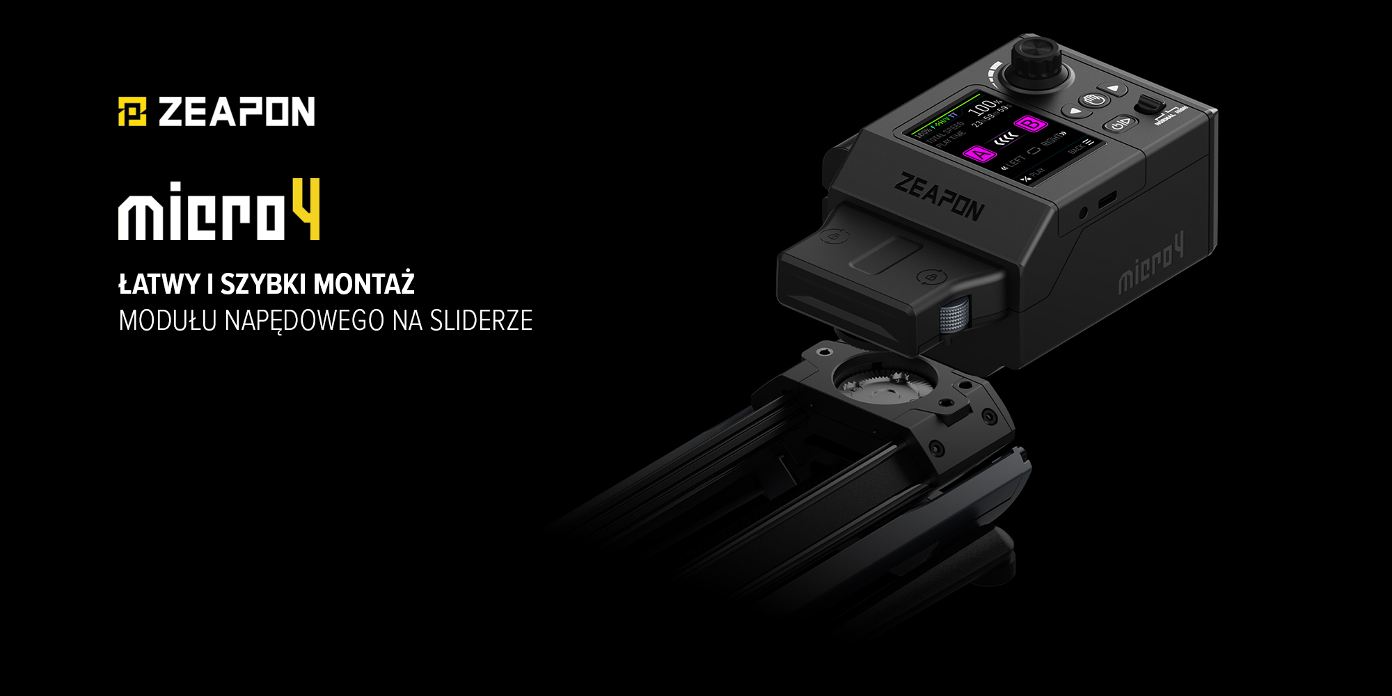 Moduł napędowy do slidera Zeapon Micro 4 - Poznaj slidery z serii Zeapon Micro 4