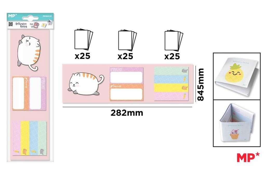 Karteczki samoprzylepne indeksujące 7x25szt MP – Idealne do organizacji notatek