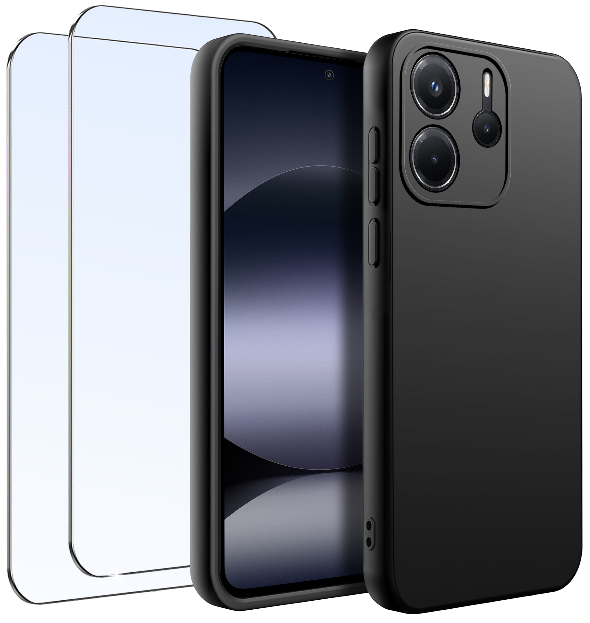 ZESTAW Etui do Xiaomi Redmi Note 14 4G Matowe Silikon Slim + 2 SZTUKI SZKŁO – Kompleksowa ochrona Twojego smartfona