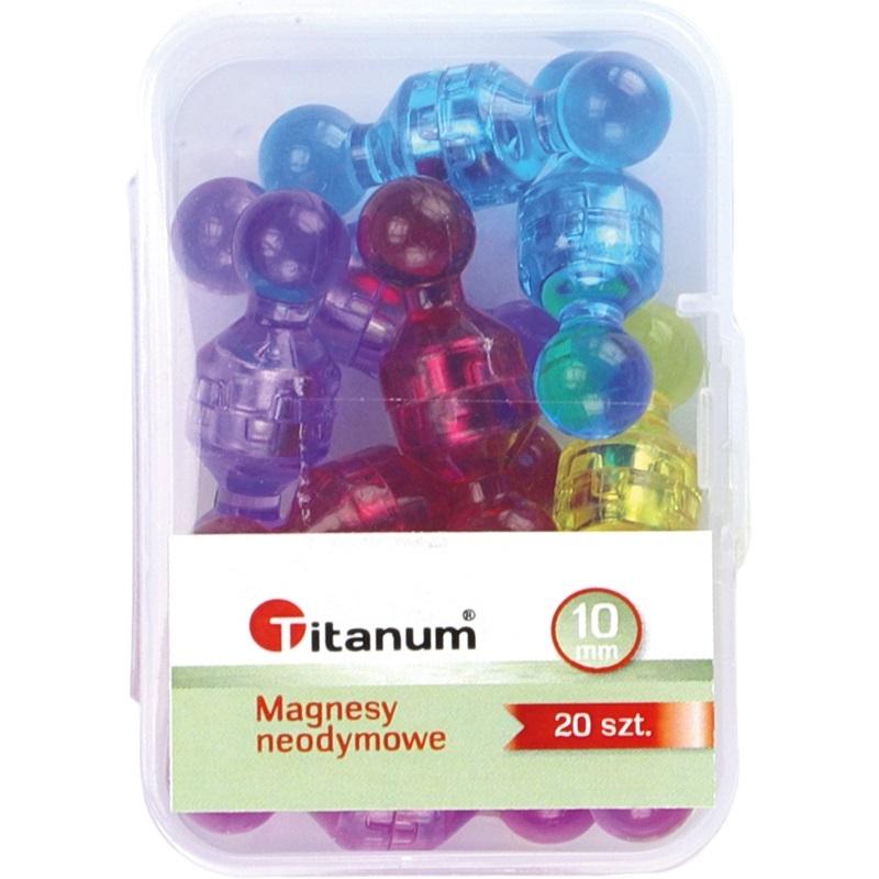 Magnesy neodymowe mix 10 mm 20 szt Titanum – Niezawodne wsparcie w biurze i szkole