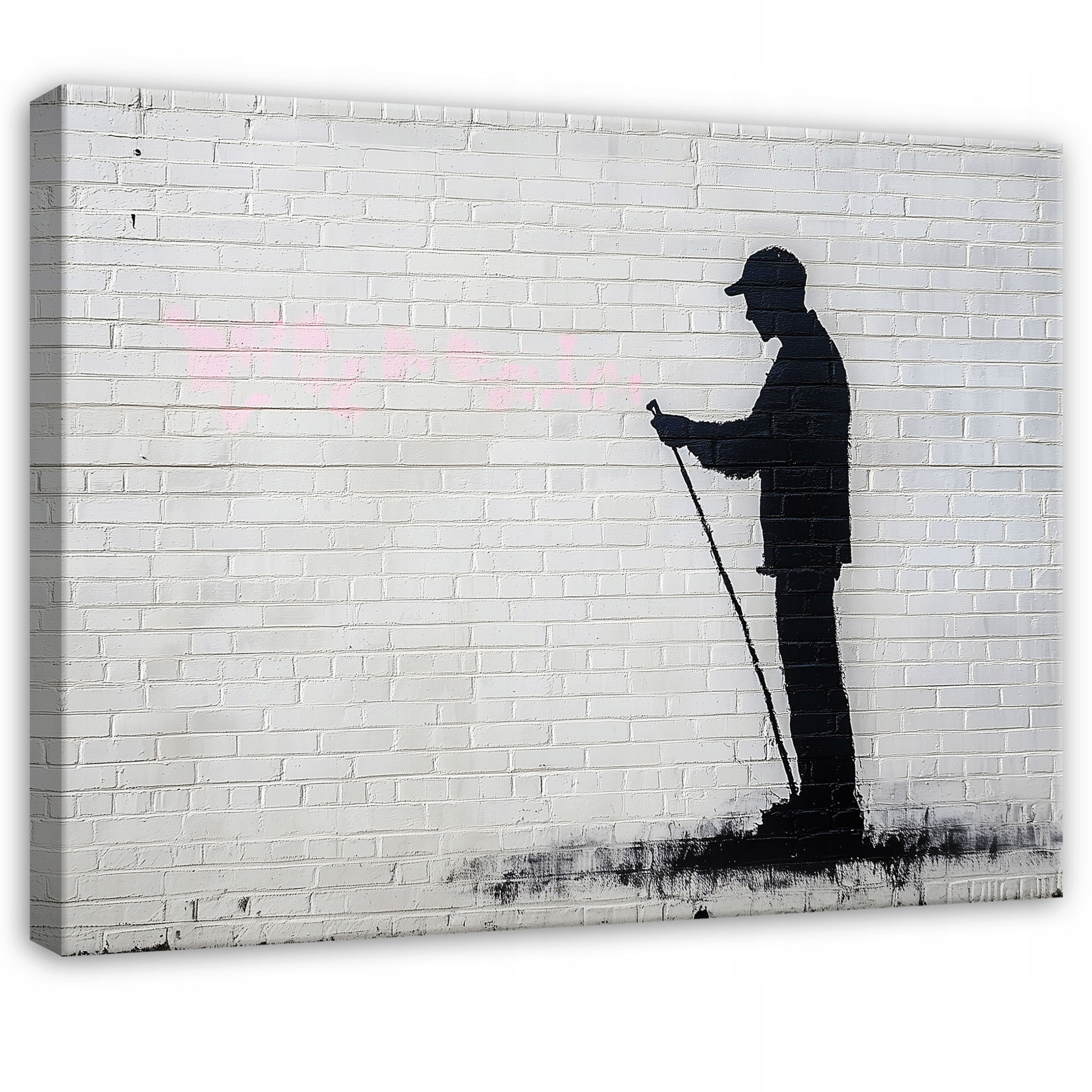 Obraz do Salonu Sypialni Kuchni na Płótnie Abstrakcja Banksy Szary 120x80 – Wyjątkowa dekoracja do Twojego wnętrza