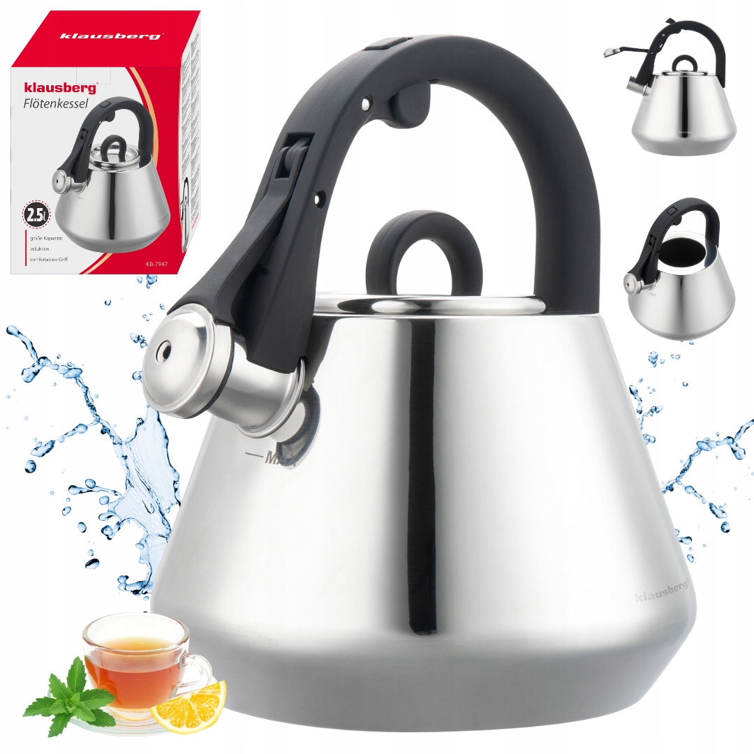 Czajnik stalowy z gwizdkiem Klausberg KB-7947 – Elegancja i funkcjonalność w Twojej kuchni
