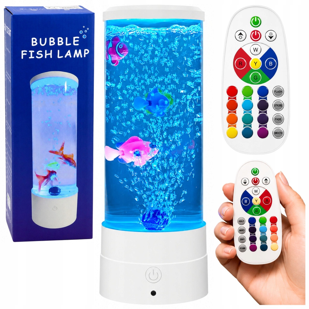 Nocna ozdobna LED RGB akwarium z rybkami 16 kolorów USB biała – Idealna dekoracja do Twojego wnętrza