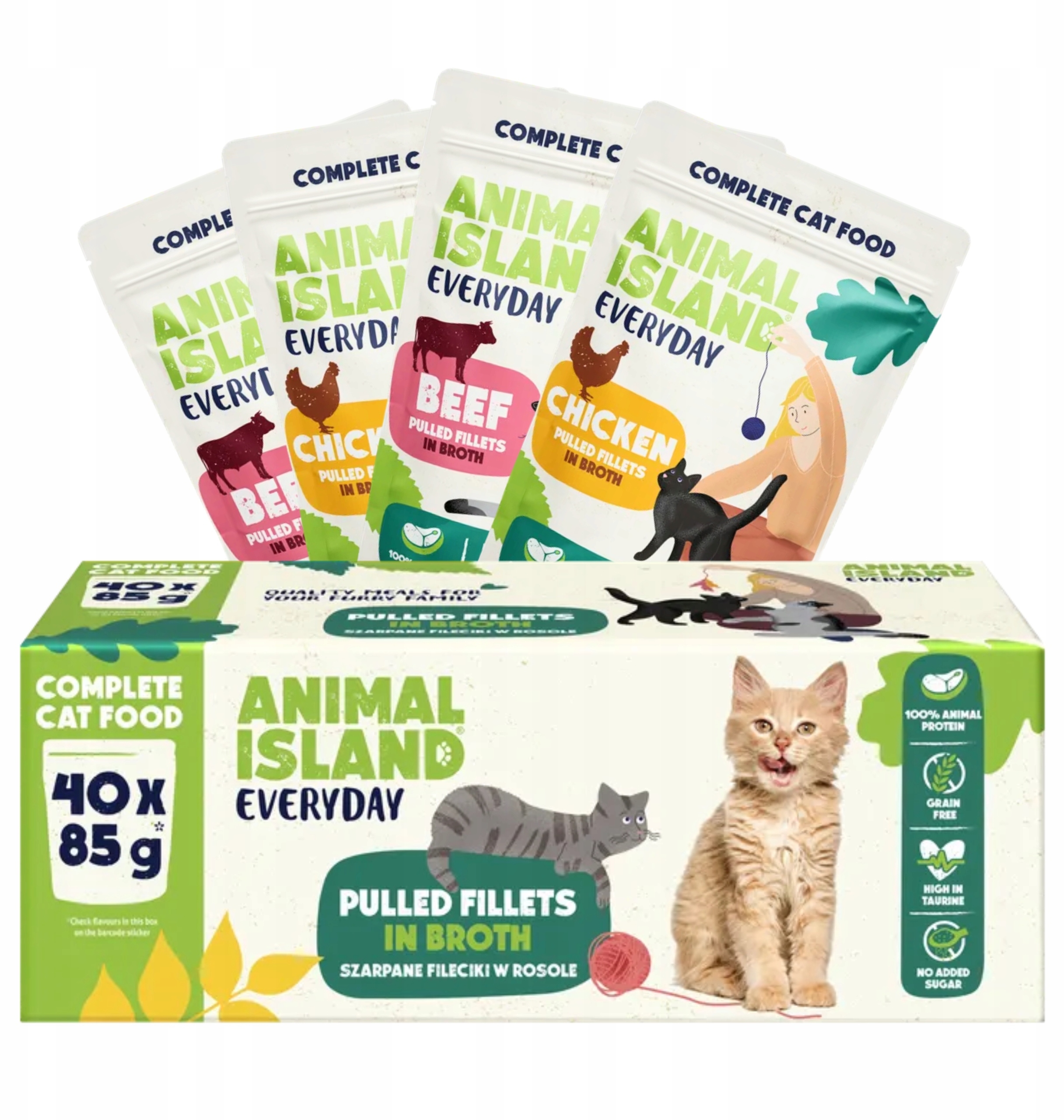 ANIMAL ISLAND Wołowina / Kurczak w filecie MIX – Mokra karma dla kotów
