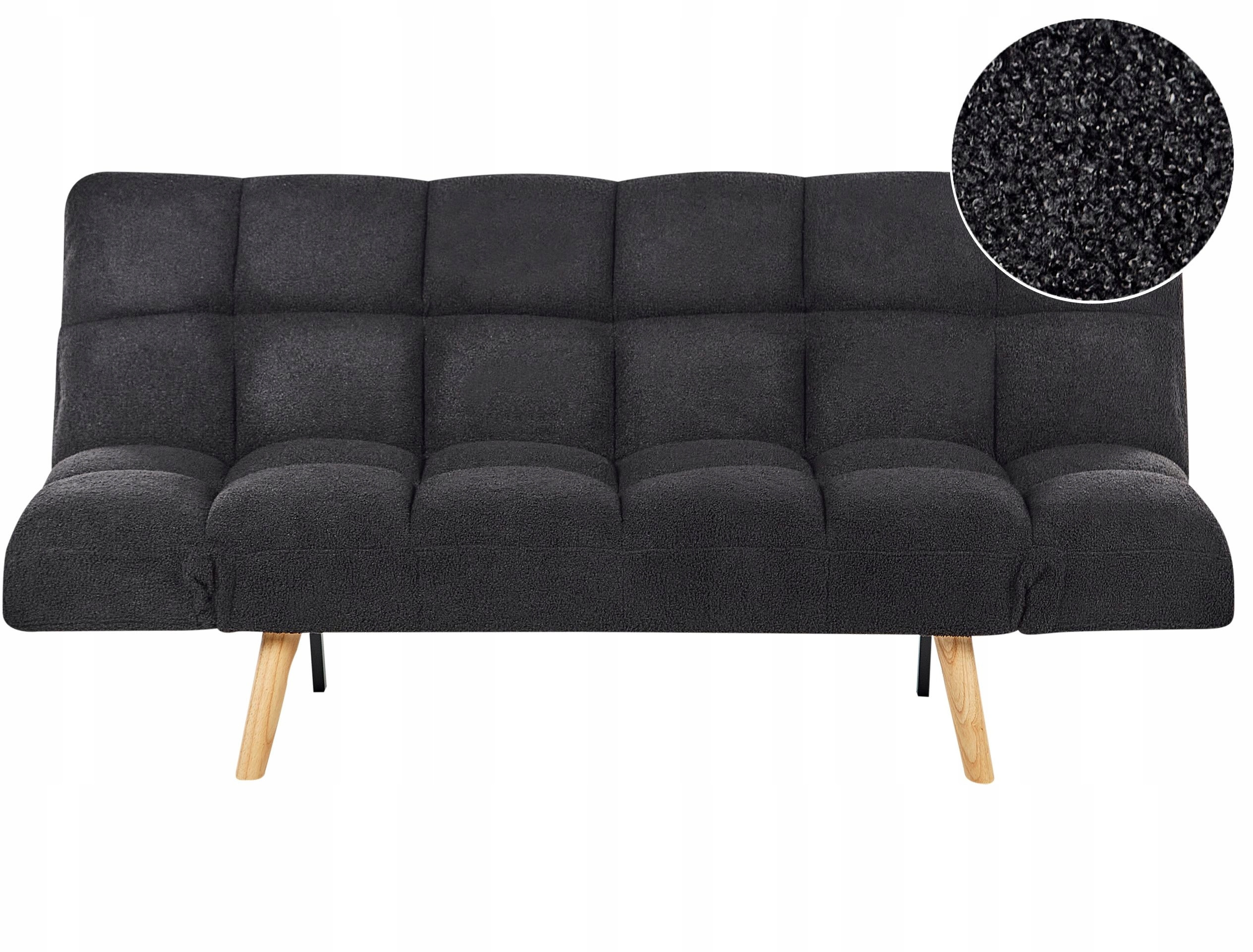 Sofa rozkładana dla 2 osób INGARO Boucle Czarny – Elegancja i funkcjonalność w Twoim salonie