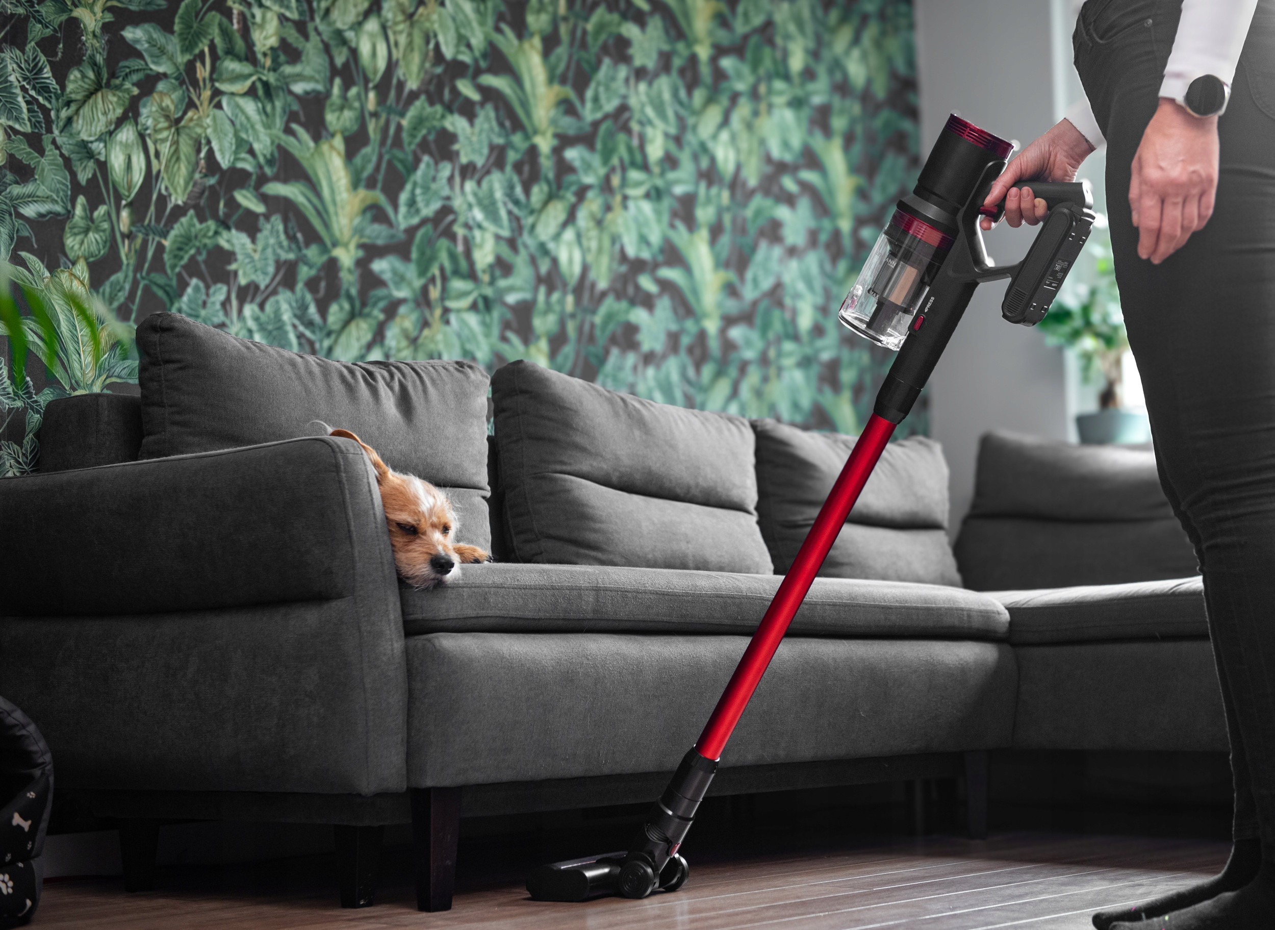 ODKURZACZ PIONOWY BEZPRZEWODOWY RĘCZNY BEZWORKOWY ELEKTROSZCZOTKA LED 450W Filtr HEPA