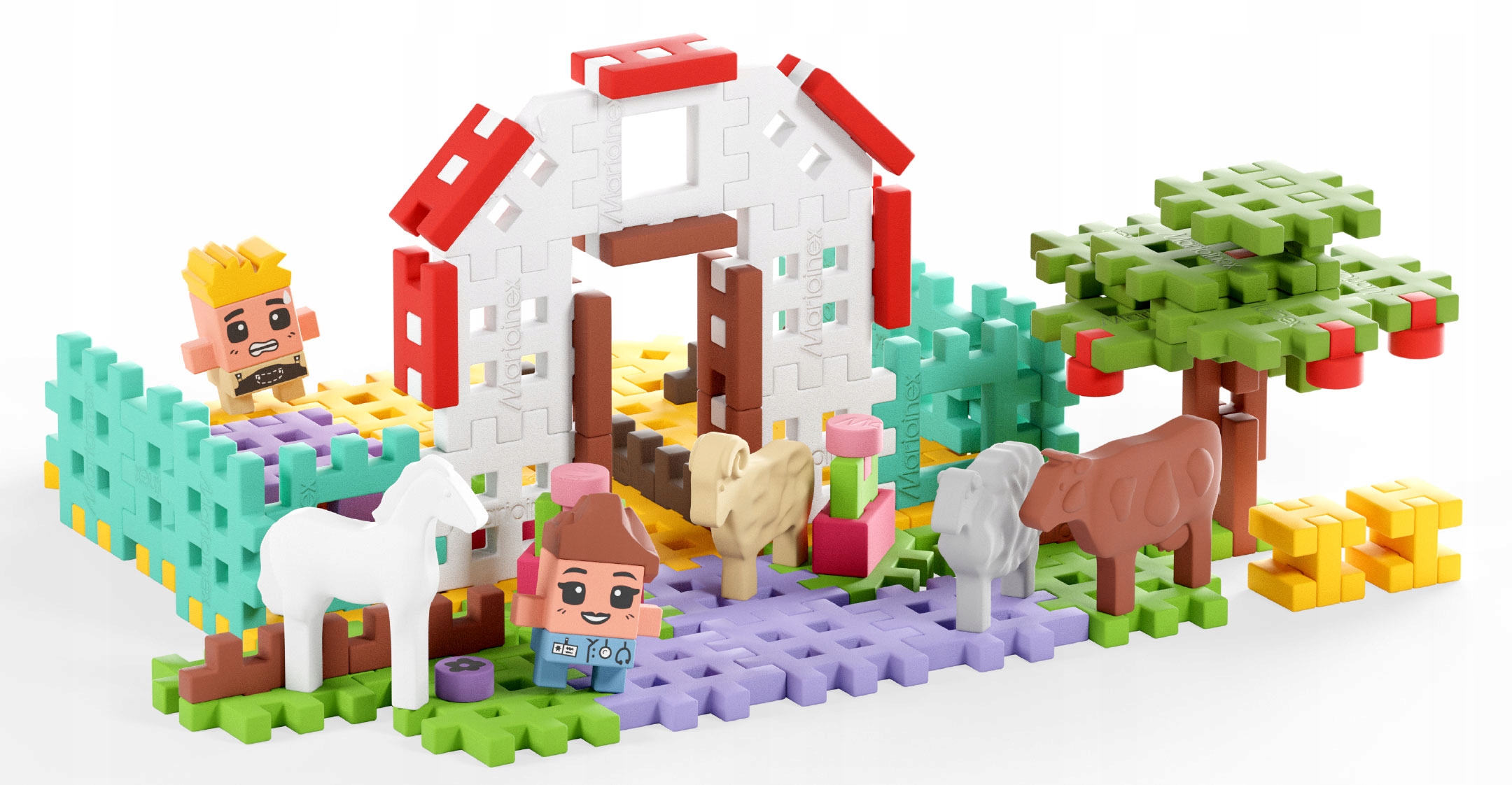 Zestaw 100 elementów z figurkami i zwierzętami