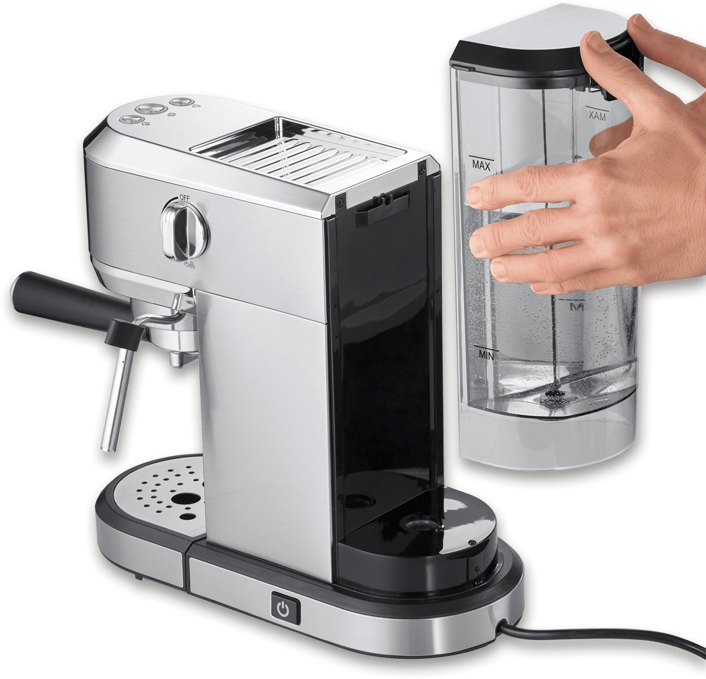 Przezroczysty, wyjmowany zbiornik na wodę – Wygoda napełniania i kontrola poziomu