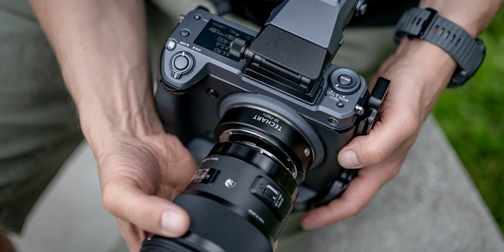 Adapter bagnetowy Techart EF-FG01+ - Canon EF / Fujifilm G