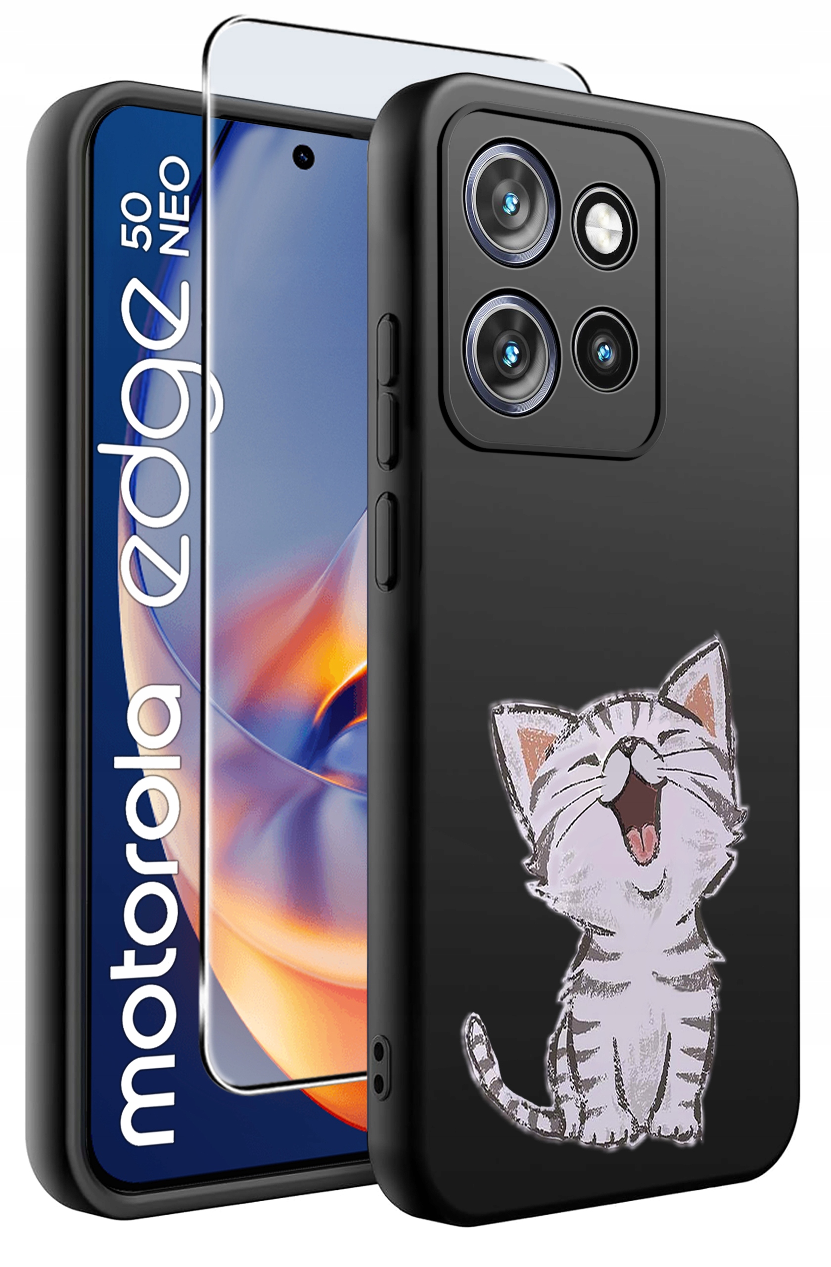 Etui do Motorola Moto EDGE 50 Neo wzory | Silikonowe Matt Case + Szkło Hartowane 9H